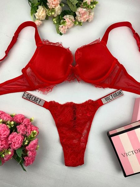 Комплект Victoria's Secret Кружева Красный kk032 25603 фото